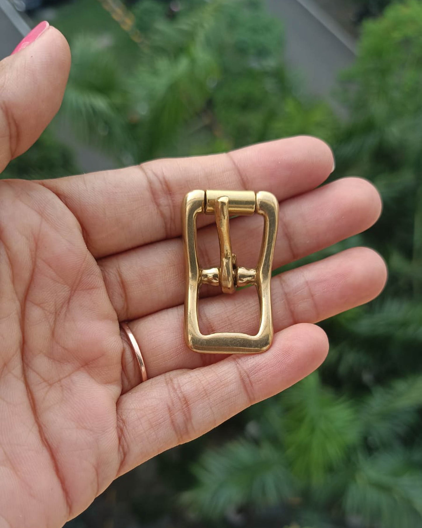 Cedi Center Bar Buckle (Solid Brass)