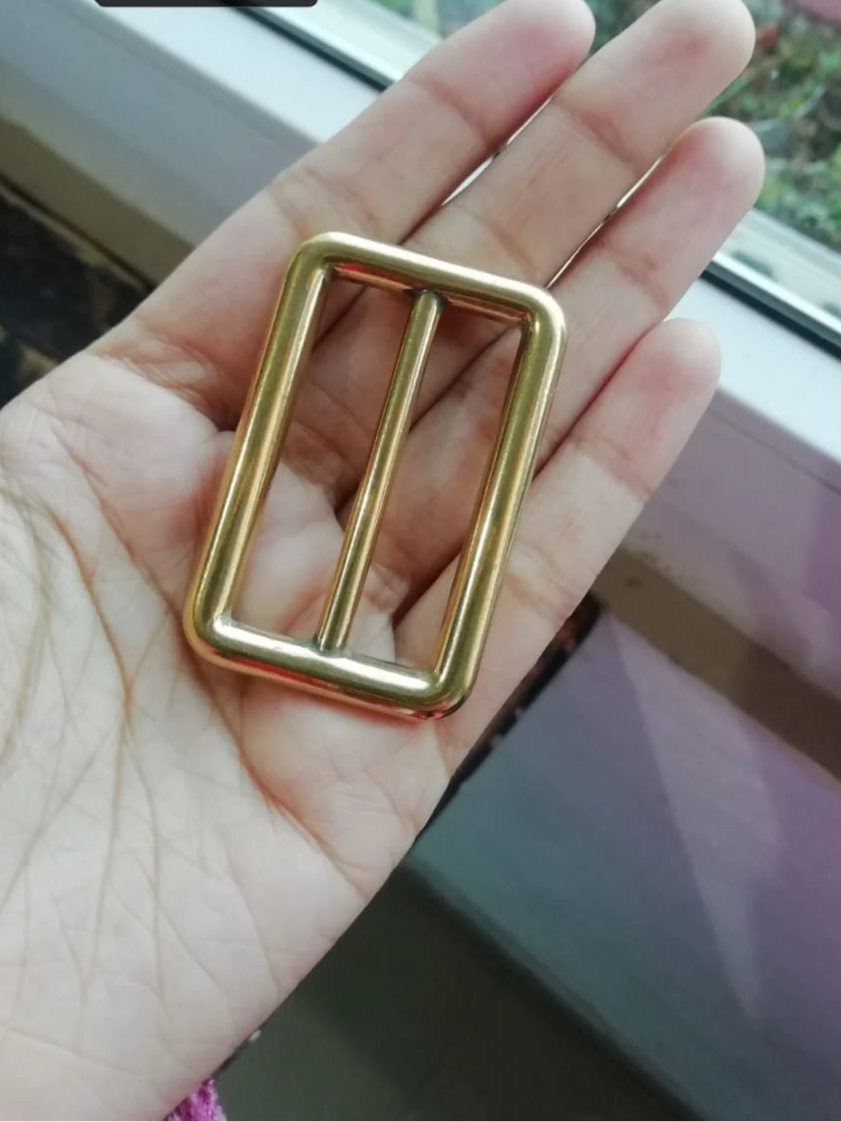 Square Glide Buckles in Solid Brass| Adjustable Brass Slide Buckles
