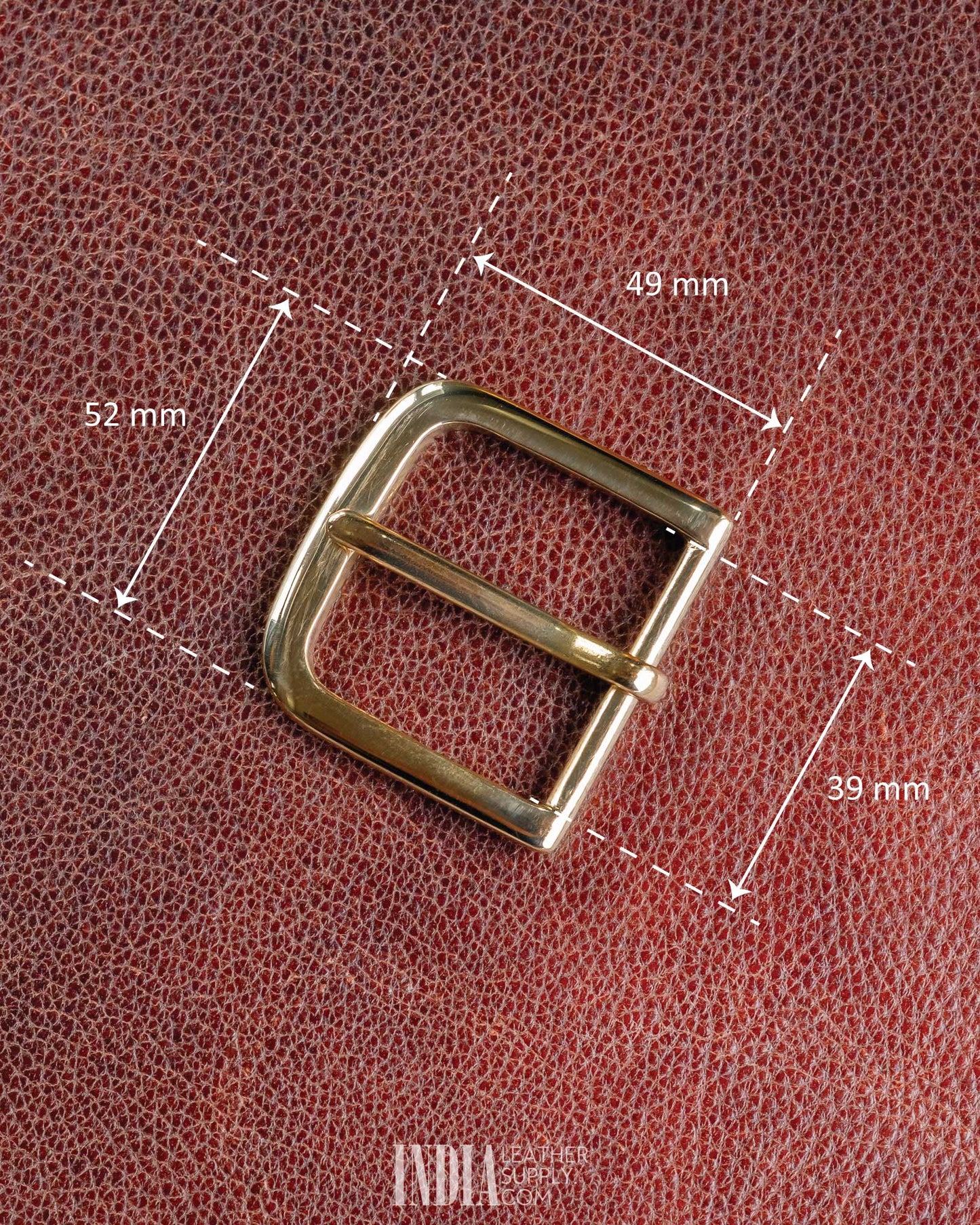 39mm Buckle, Solid Brass | Measurements | India Leather Supply