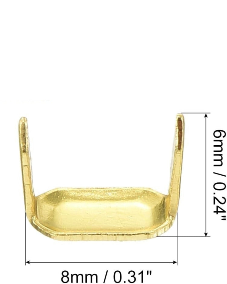 Two Prong Claw Rivets in Brass Pack of 10