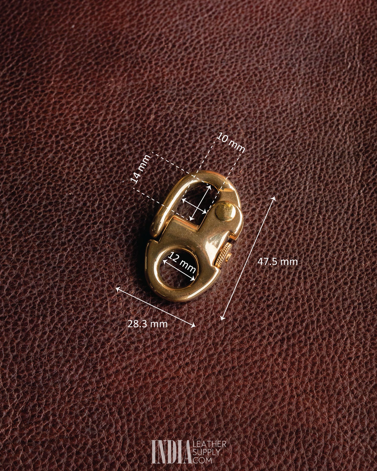 Navy Snap Hook, Solid Brass (Pull Back)