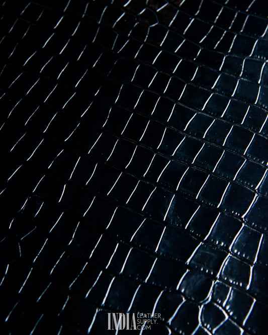 Tuscania Industria Conciaria - Cocco Stampato Nero (Regolare) - 0.9/1.1mm