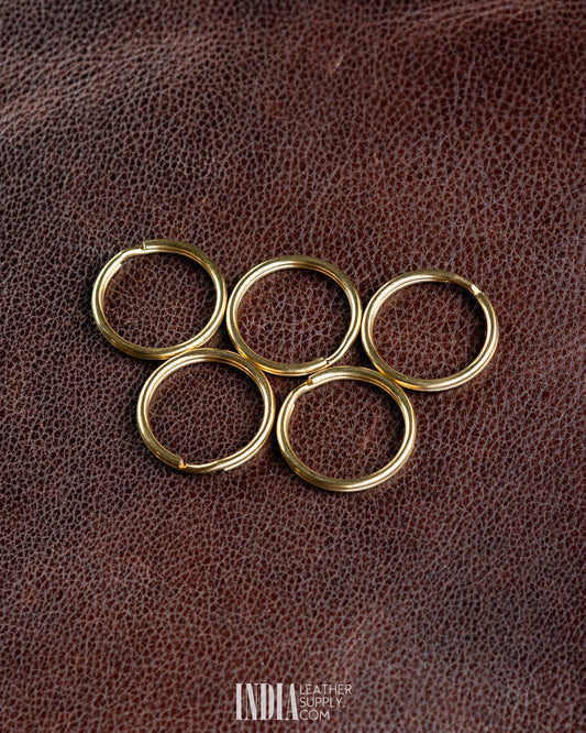 Round Keyring, Solid Brass