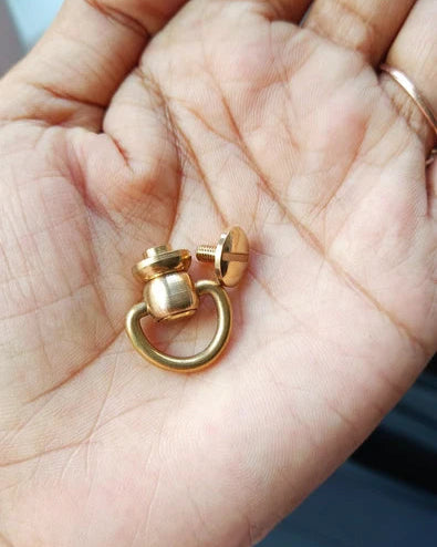 Chicago Screw Rivets with Loop Solid Brass | Small 10mm | India Leather Supply