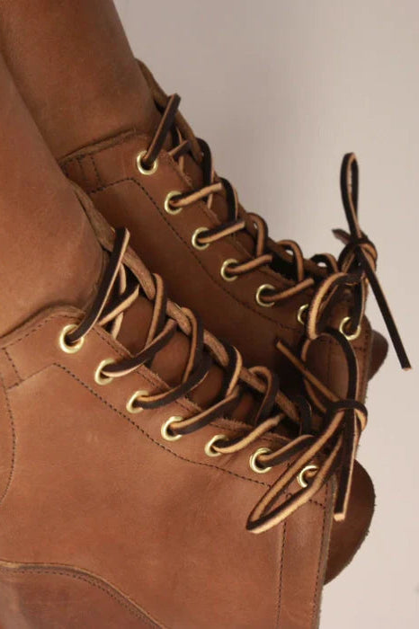 Leather Shoe Laces 1 Pair (Natural crust)