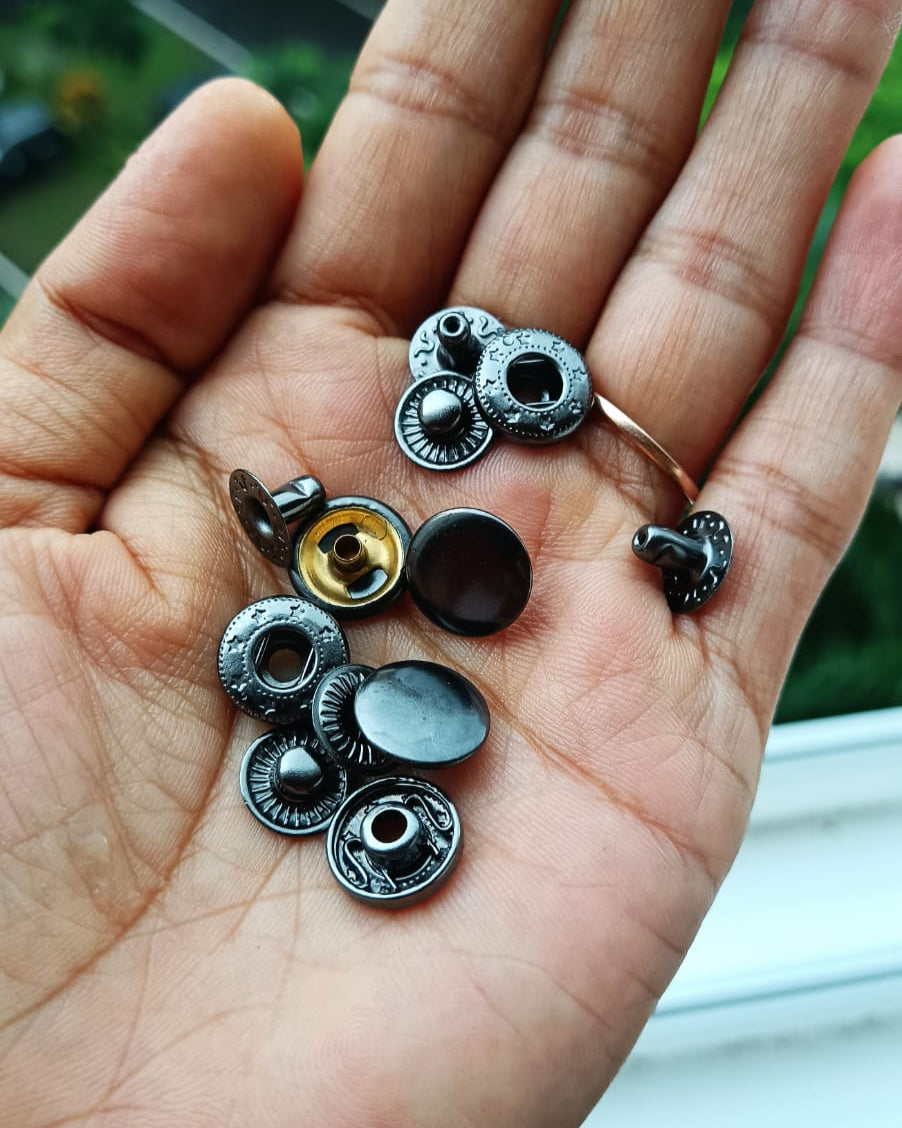 Snap Button Brass | Gunmetal | India Leather Supply