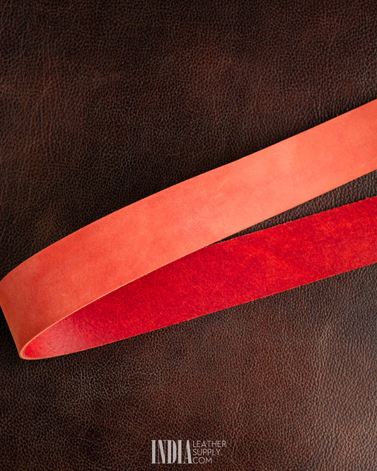 Terracotta Red Leather Belt Strap 2.5-2.7mm | India Leather Supply