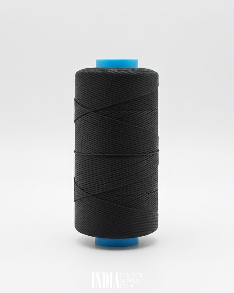 0.8mm 400 Meters Polyester Waxed Thread | Black | India Leather Supply
