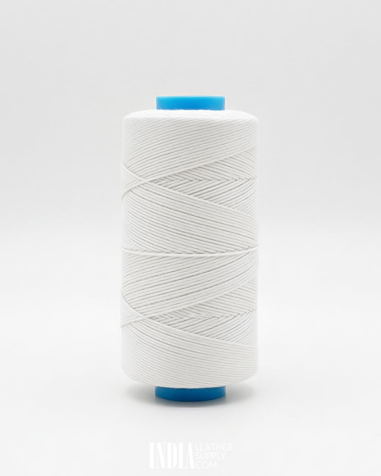 0.8mm 400 Meters Polyester Waxed Thread | NW White | India Leather Supply