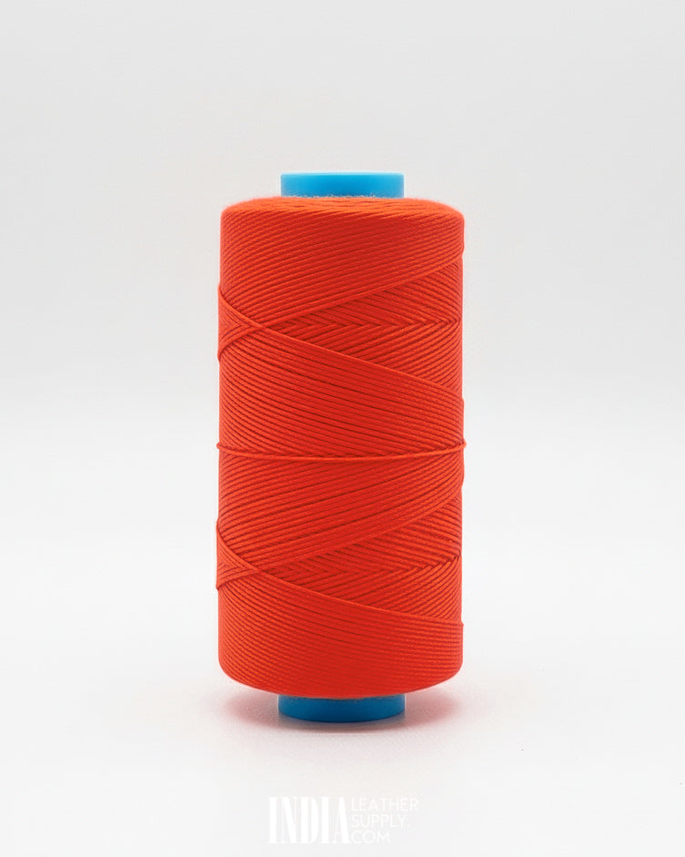 0.8mm 400 Meters Polyester Waxed Thread | Orange | India Leather Supply