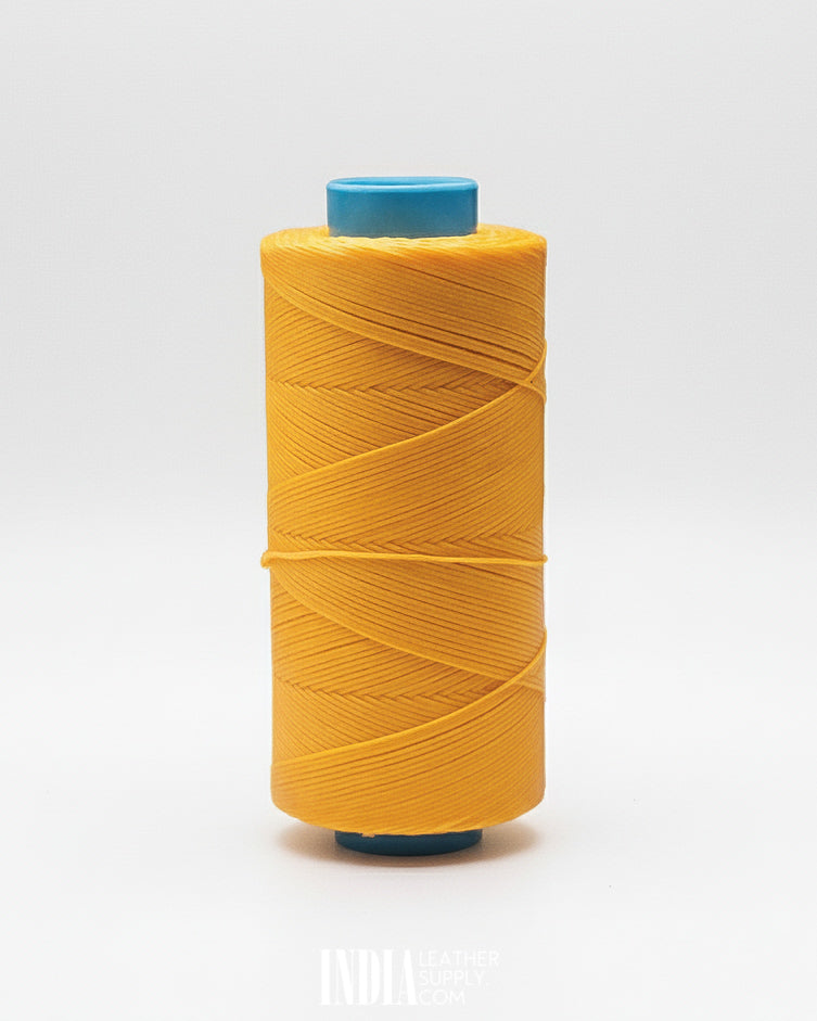 0.8mm 400 Meters Polyester Waxed Thread | Yellow | India Leather Supply