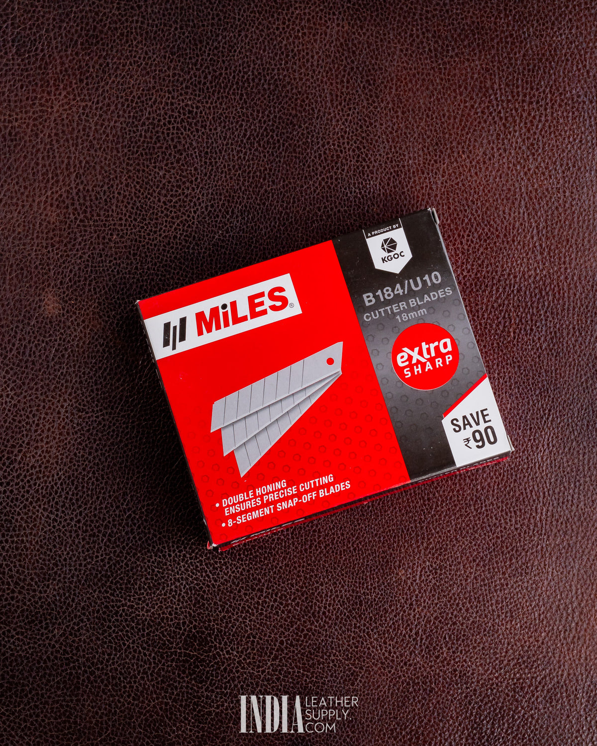 18mm Miles B184 cutter blades in their plastic safe case | India Leather Supply