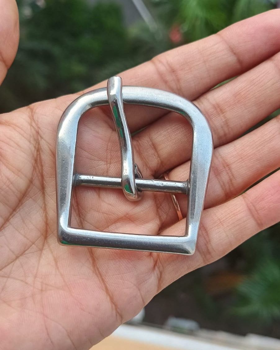 32mm Center Bar Buckle Stainless Steel | India Leather Supply