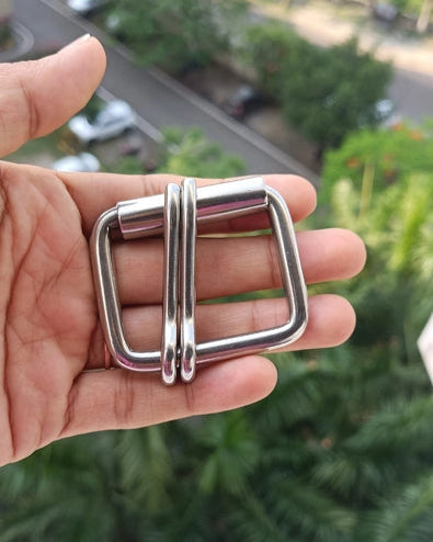41mm Stainless Steel Double Prong Buckle | India Leather Supply