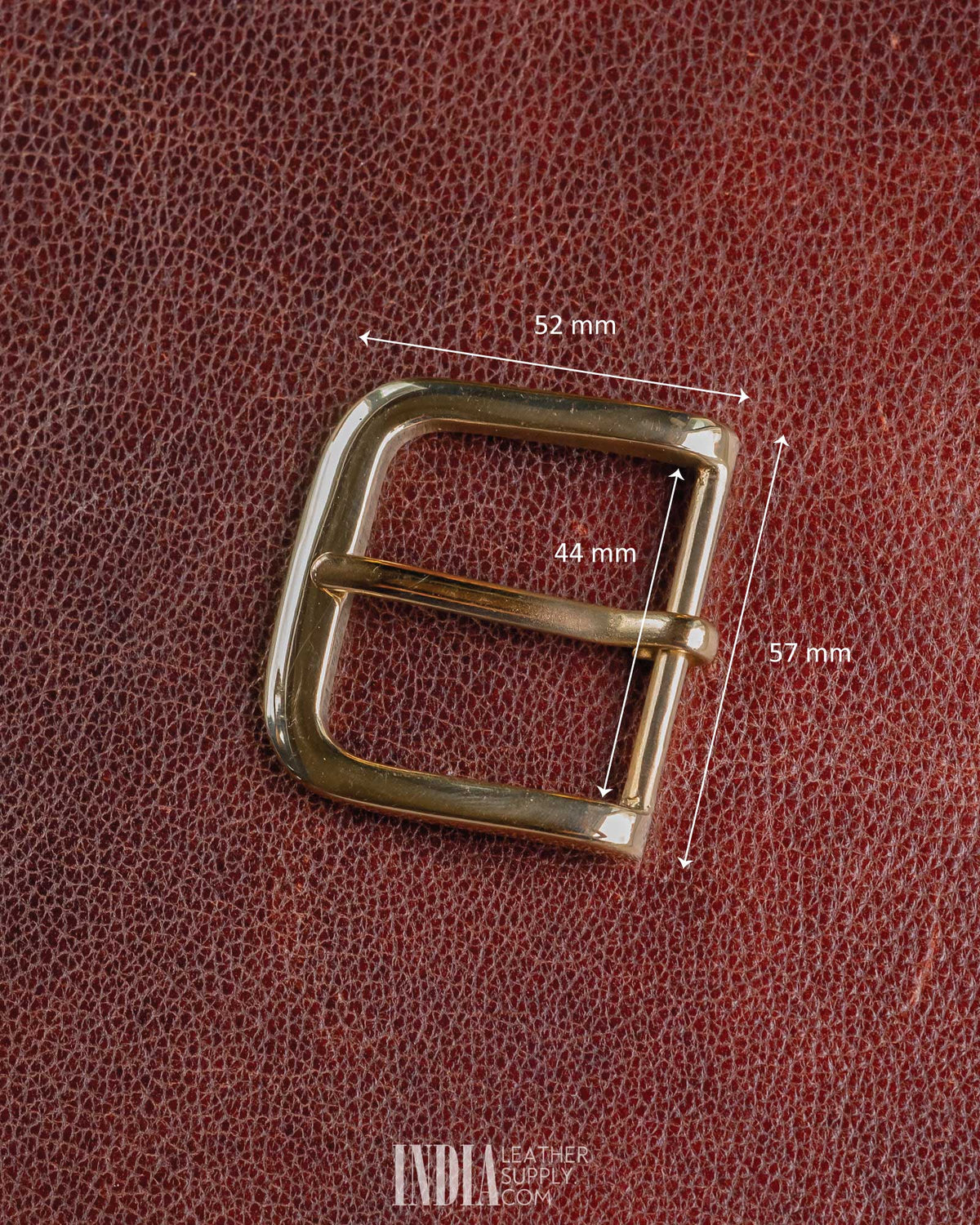 44mm Buckle, Solid Brass | Measurements | India Leather Supply