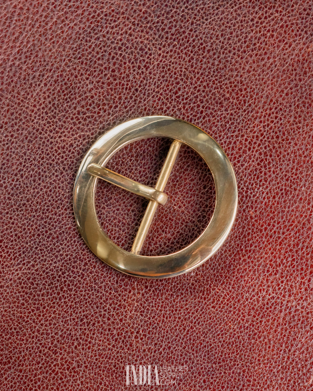 50mm Round Buckle, Solid Brass | India Leather Supply