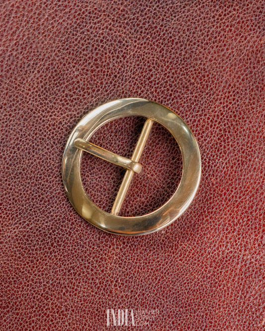 50mm Round Buckle, Solid Brass | India Leather Supply
