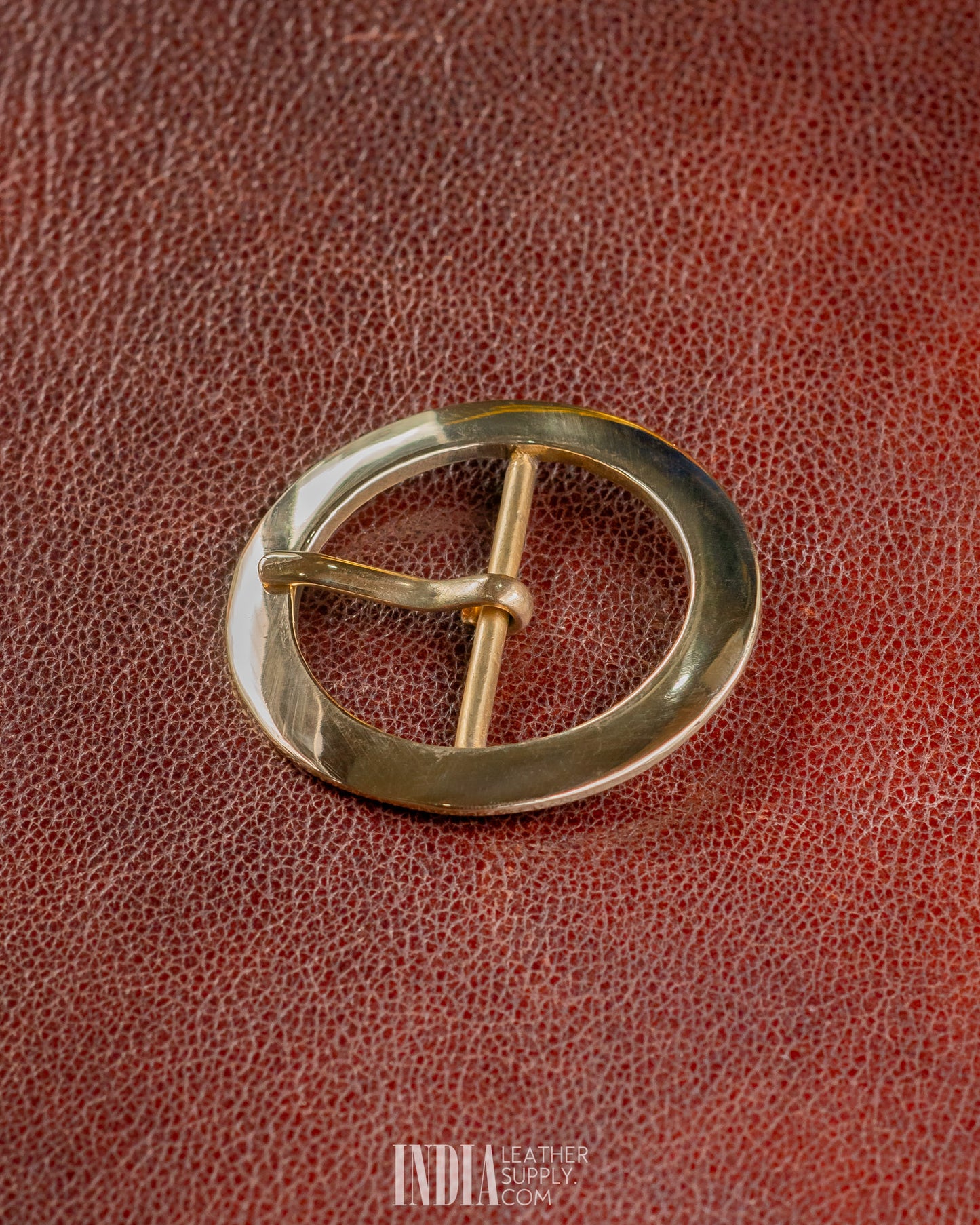 50mm Round Buckle, Solid Brass | India Leather Supply