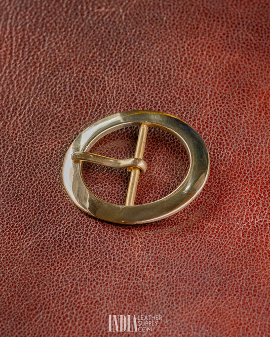 50mm Round Buckle, Solid Brass | India Leather Supply