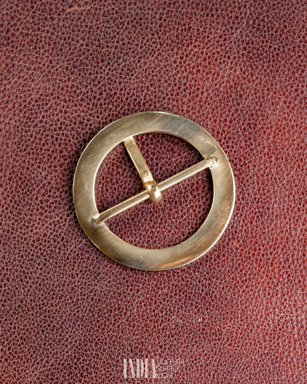 50mm Round Buckle, Solid Brass | India Leather Supply