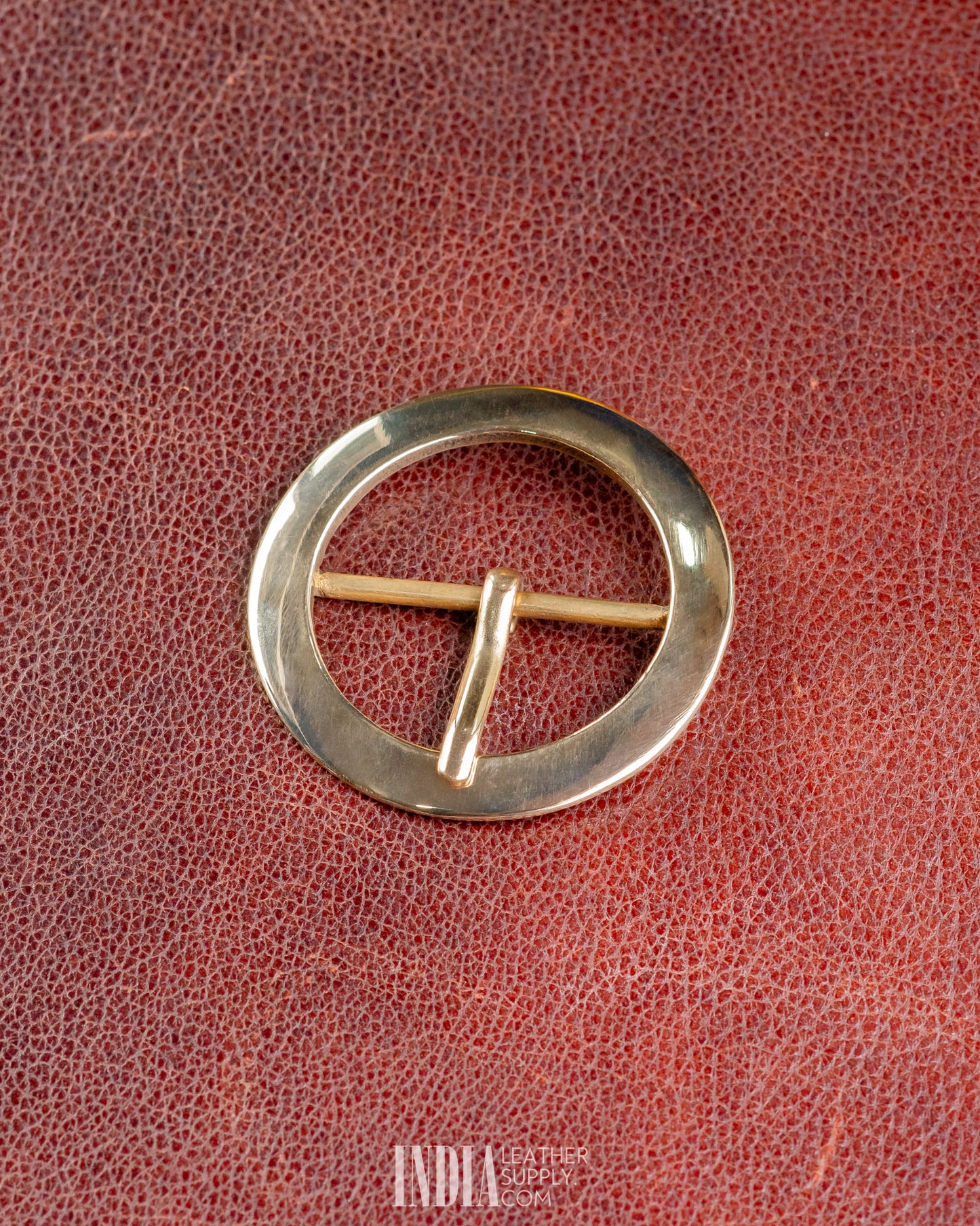 50mm Round Buckle, Solid Brass | India Leather Supply