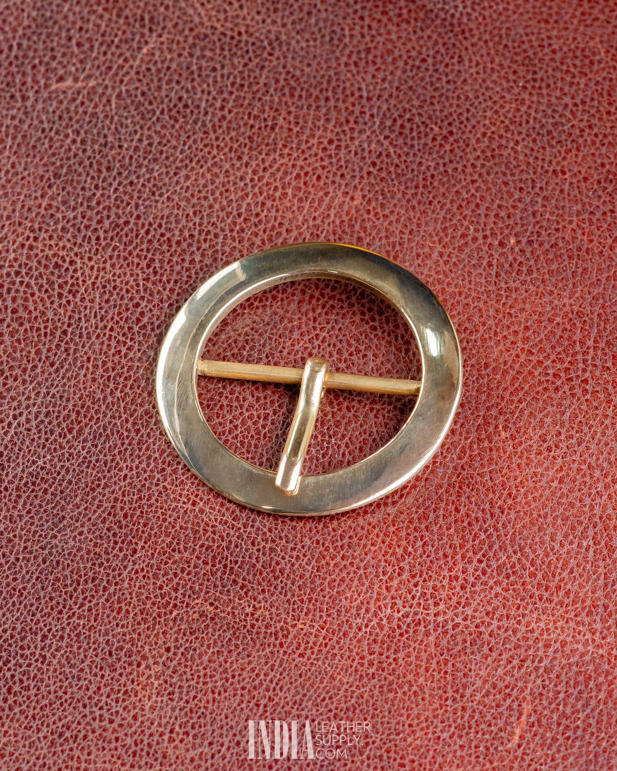 50mm Round Buckle, Solid Brass | India Leather Supply