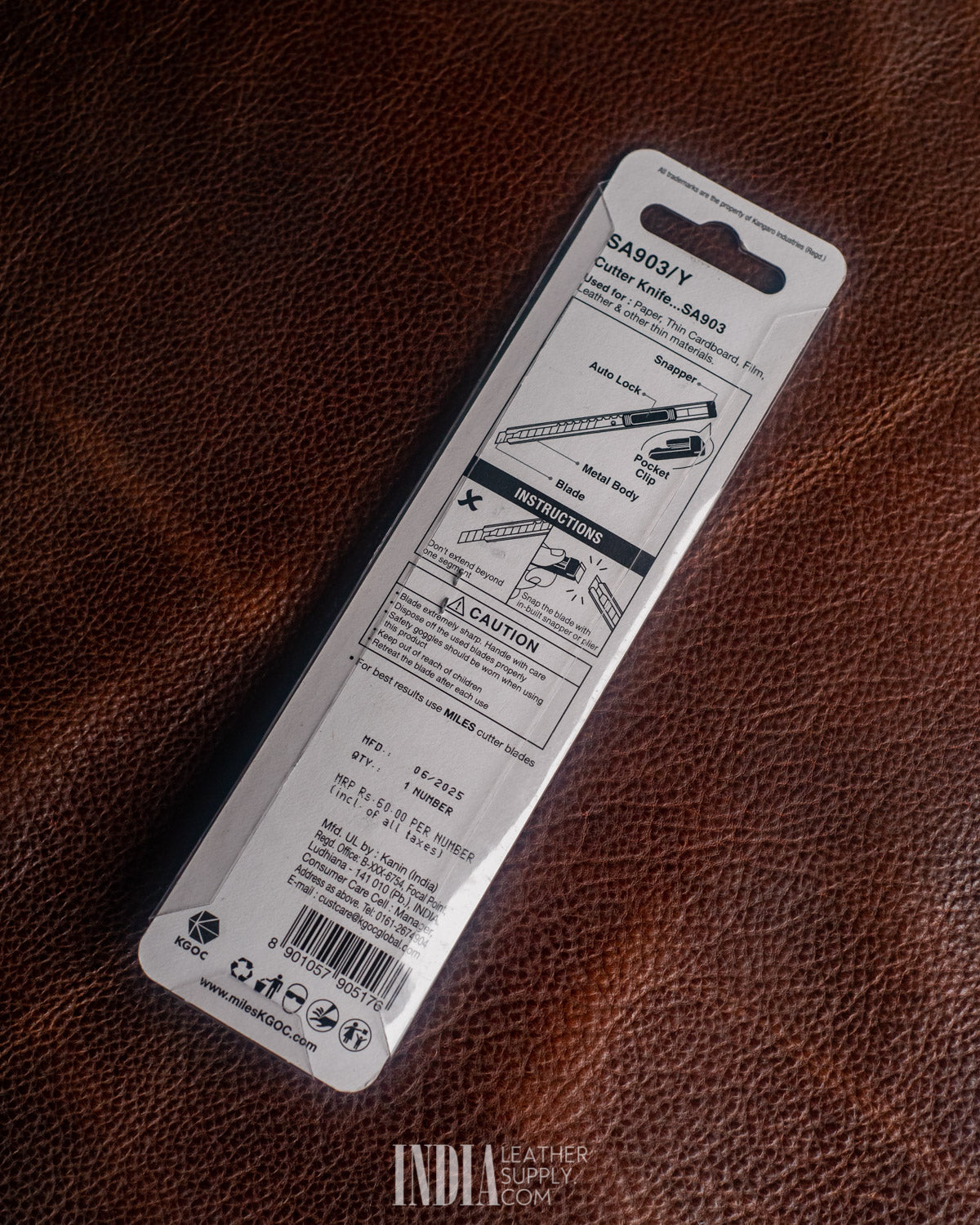 9mm KANGARO Miles SA903Y SS Cutter | India Leather Supply