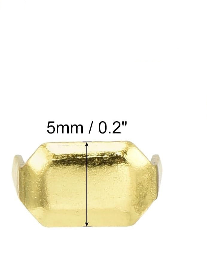 Two Prong Claw Rivets in Brass Pack of 10