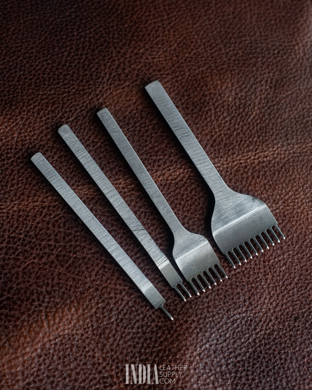 Stitching Chisels (Diamond Shaped) - Japanese Style (1+2+6+10 teeth)