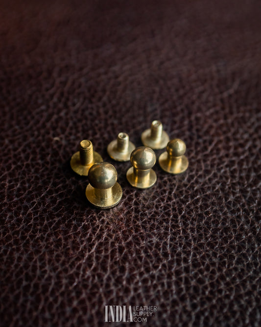 Solid Brass Button Studs (Screw Back)
