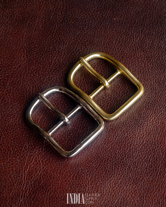 Center Bar Buckle, Solid Brass (38mm)