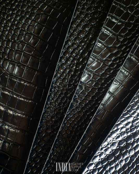 Tuscania Industria Conciaria - Cocco Stampato Nero - 0.9/1.1mm