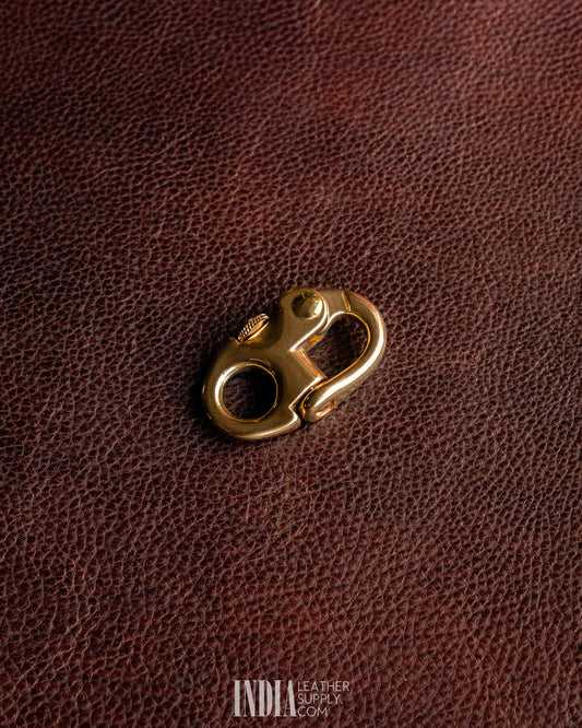 Navy Snap Hook, Solid Brass (Pull Back)