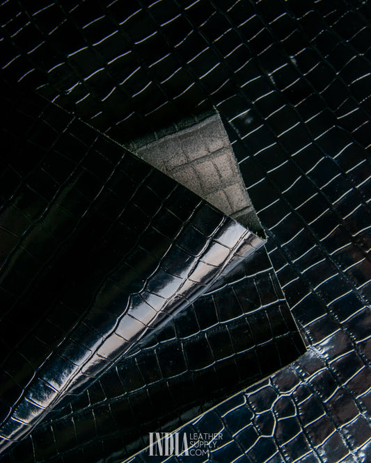 Tuscania Industria Conciaria - Cocco Stampato Nero (Regolare) - 0.9/1.1mm