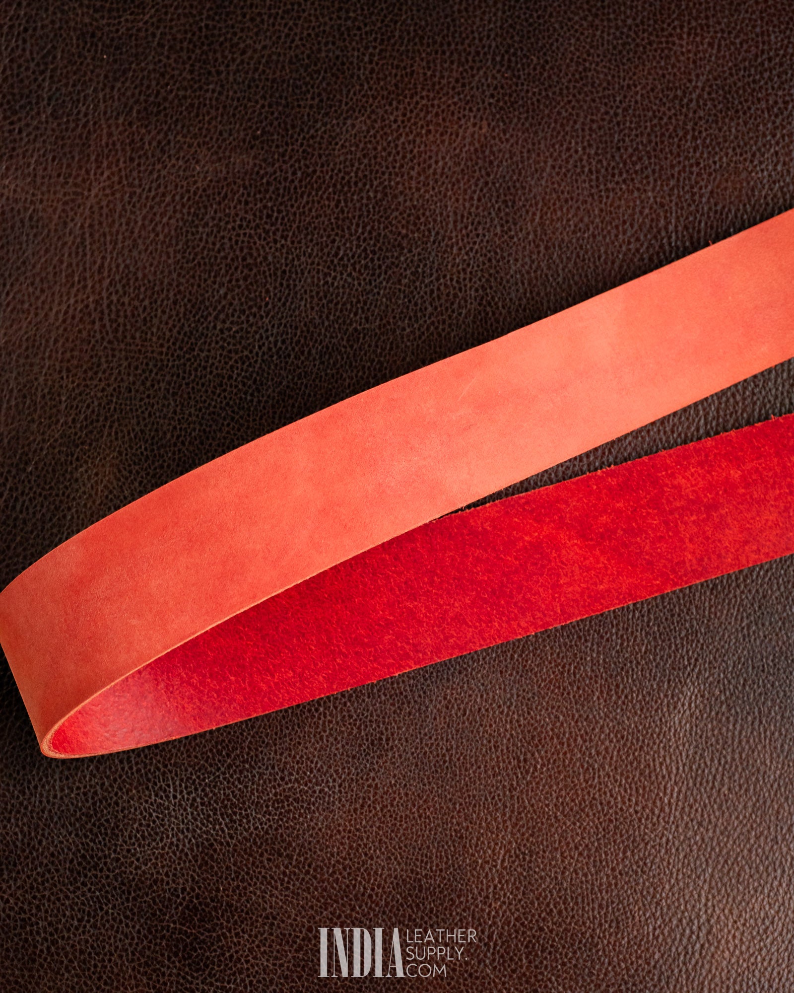 Terracotta Red Leather Belt Strap 2.5-2.7mm | India Leather Supply