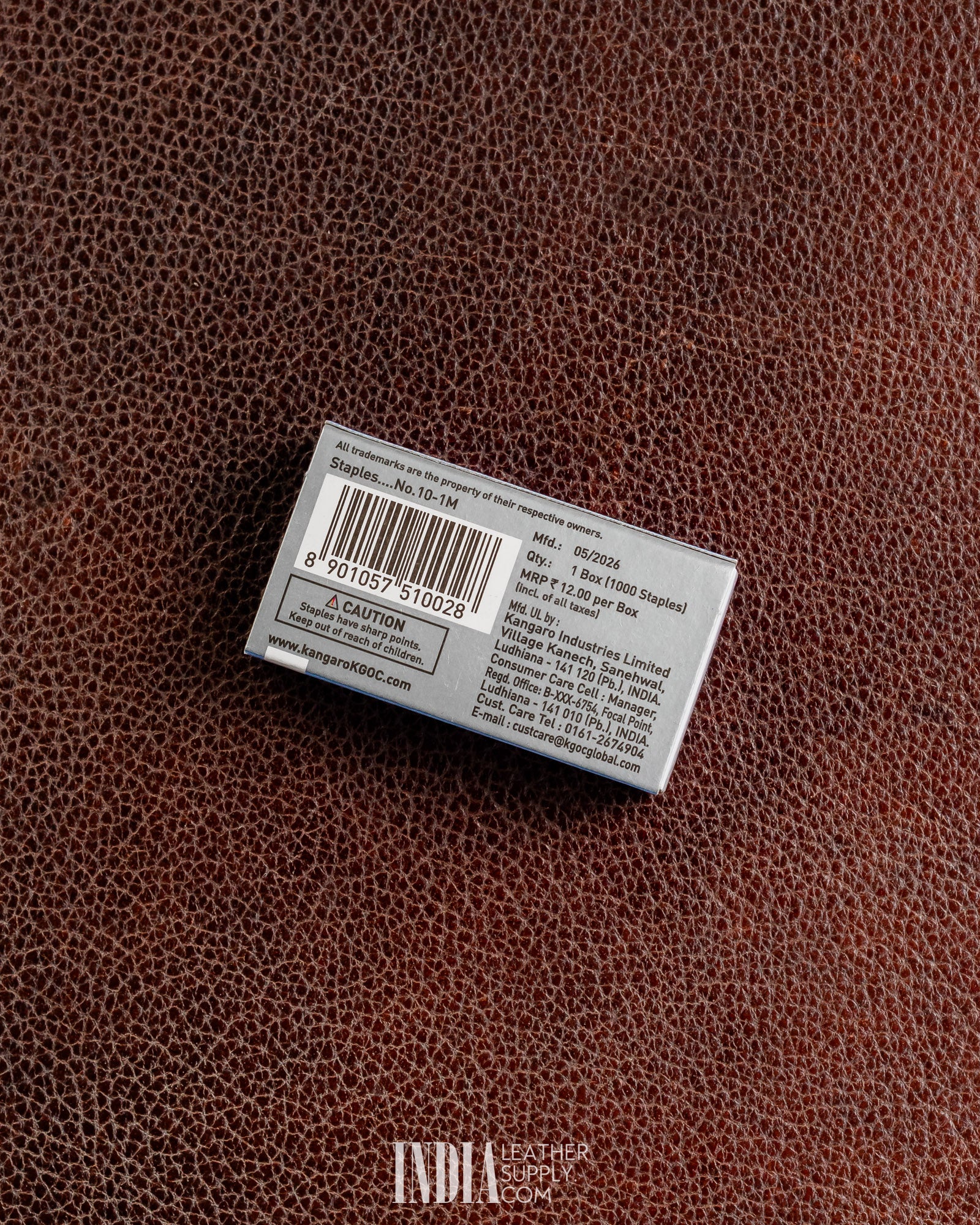 KANGARO No.10-1M staple pin strips, galvanised silver finish | India Leather Supply