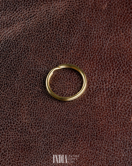 Round Keyring, Solid Brass