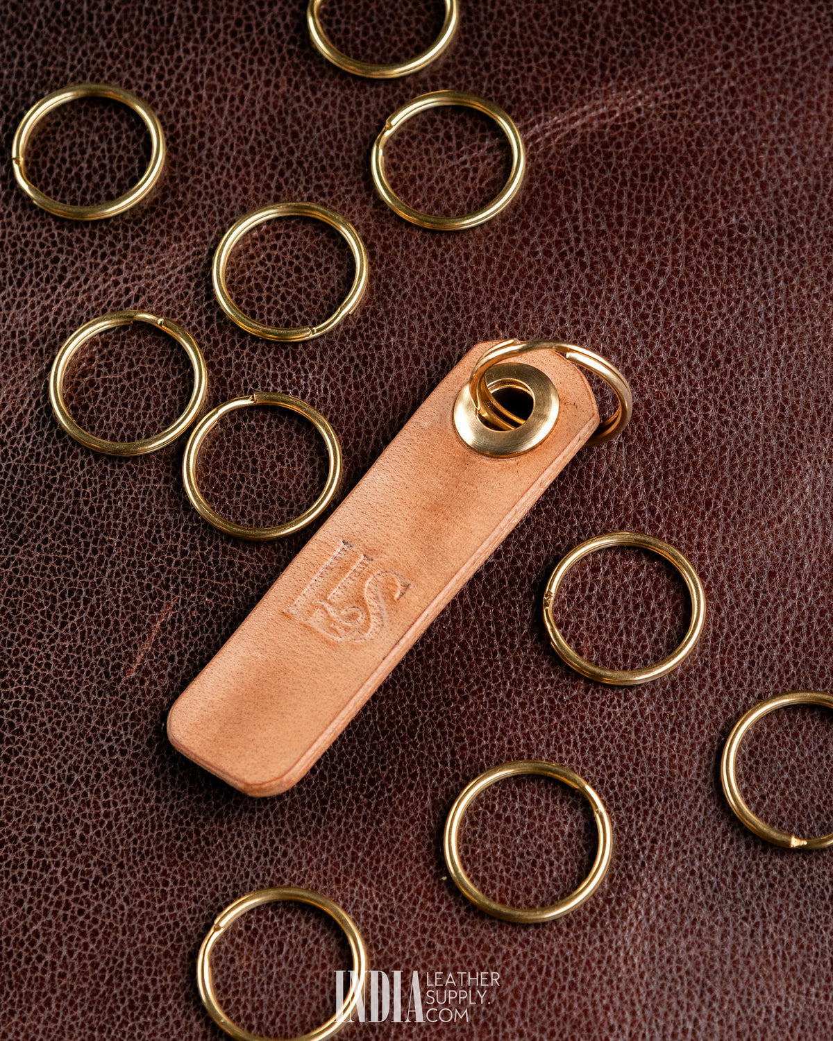 Round Keyring, Solid Brass