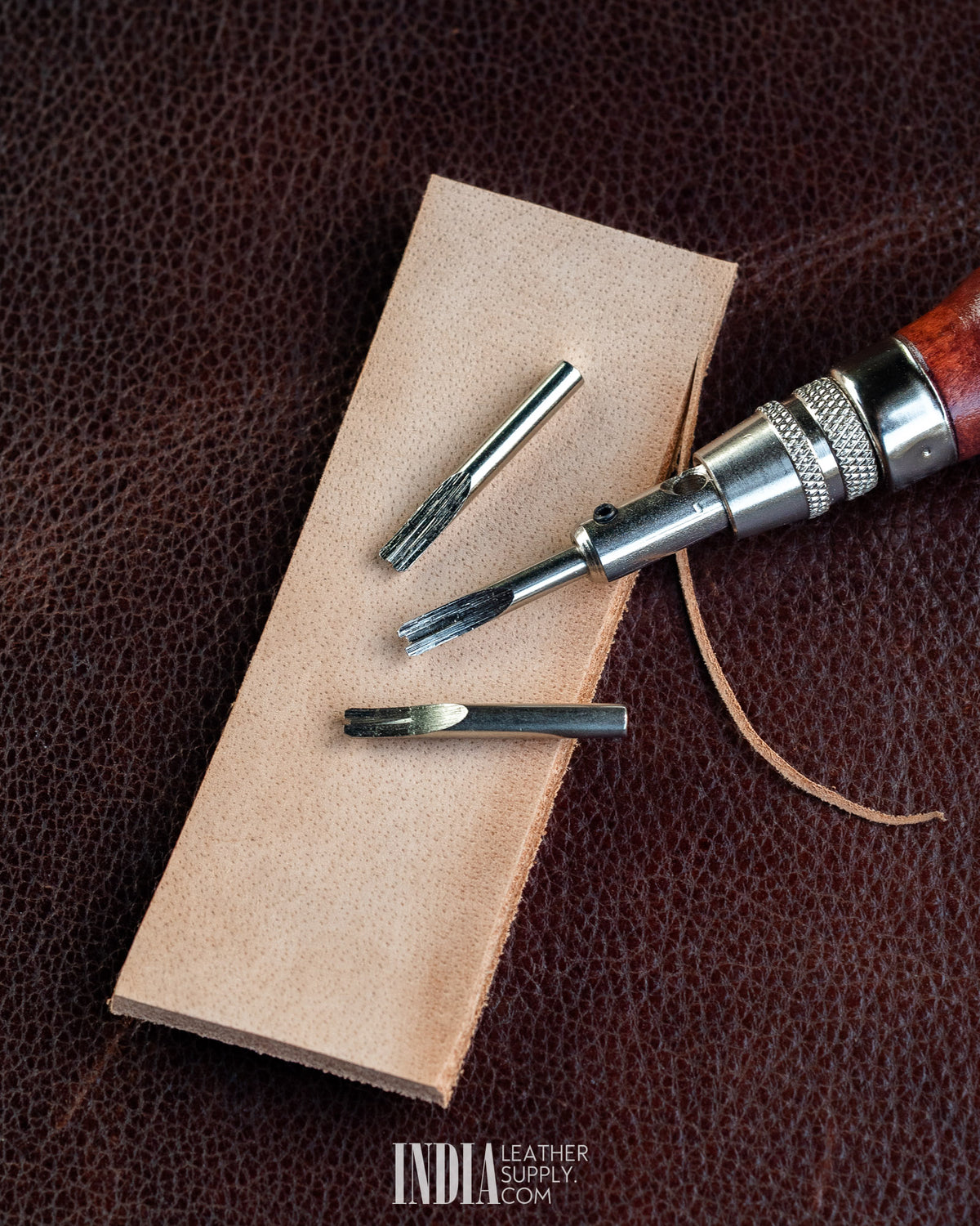 Groover, Creaser & Beveller Multi-Tool | Edge beveller heads 0.8, 1.0 and 1.2 mm | India Leather Supply