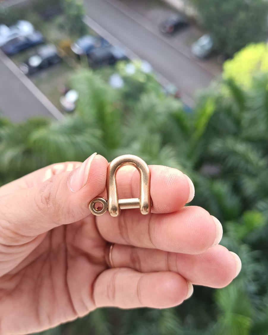 Brass horseshoe D-ring