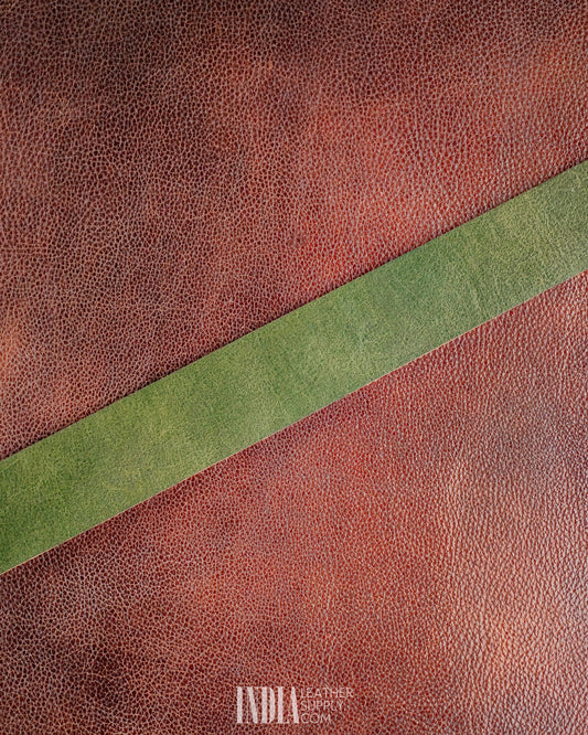 Antique Green Leather Belt Strap 3.0-3.2mm | India Leather Supply