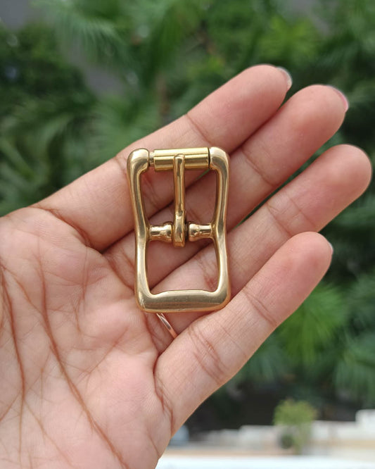 Cedi Center Bar Buckle Solid Brass | 16mm | India Leather Supply