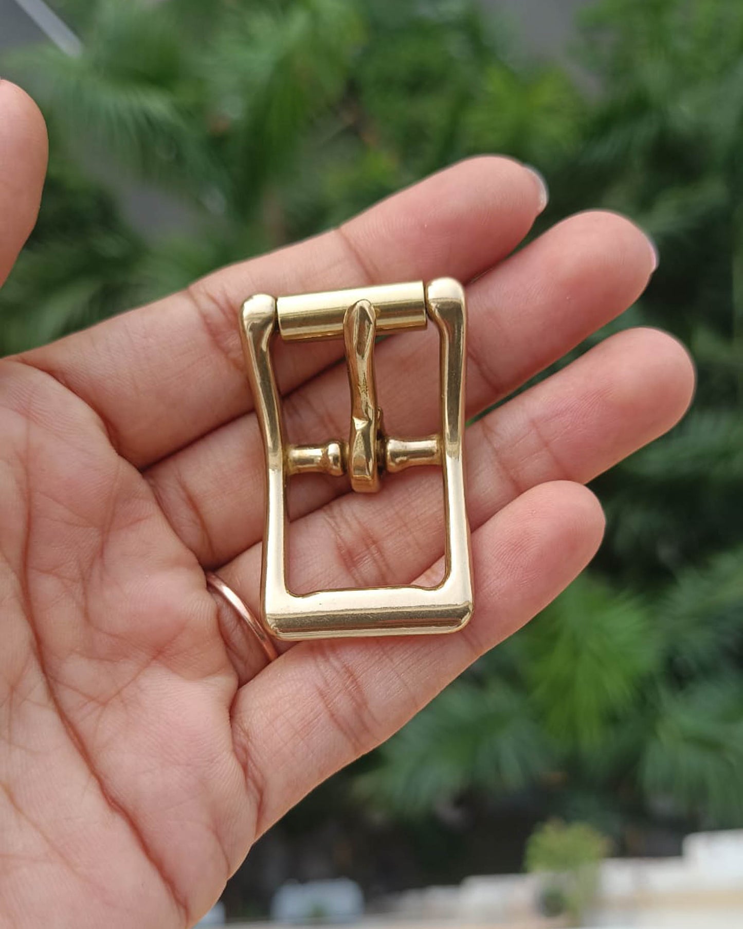 Cedi Center Bar Buckle Solid Brass | 20mm | India Leather Supply