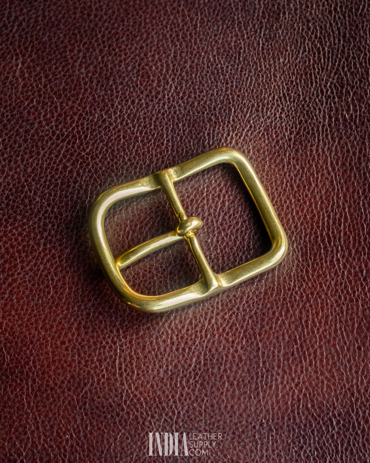 Center Bar Buckle Solid Brass 38mm | India Leather Supply