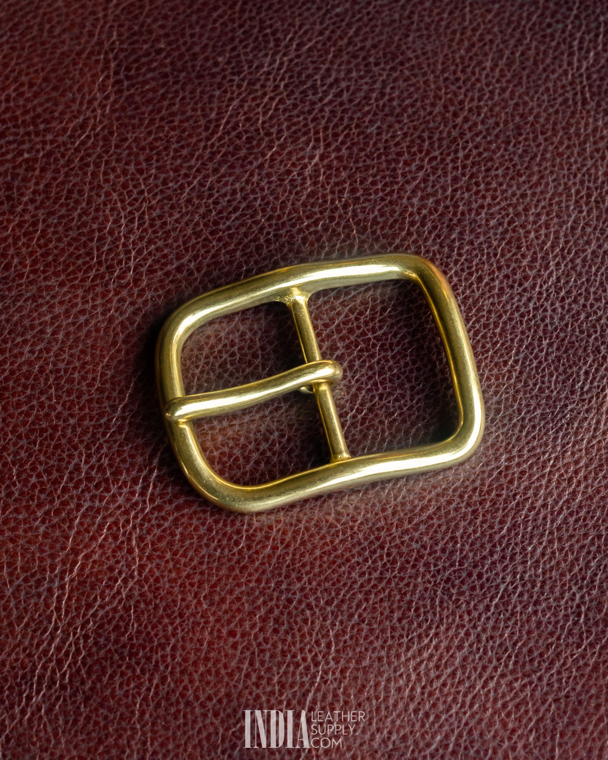 Center Bar Buckle Solid Brass 38mm | India Leather Supply