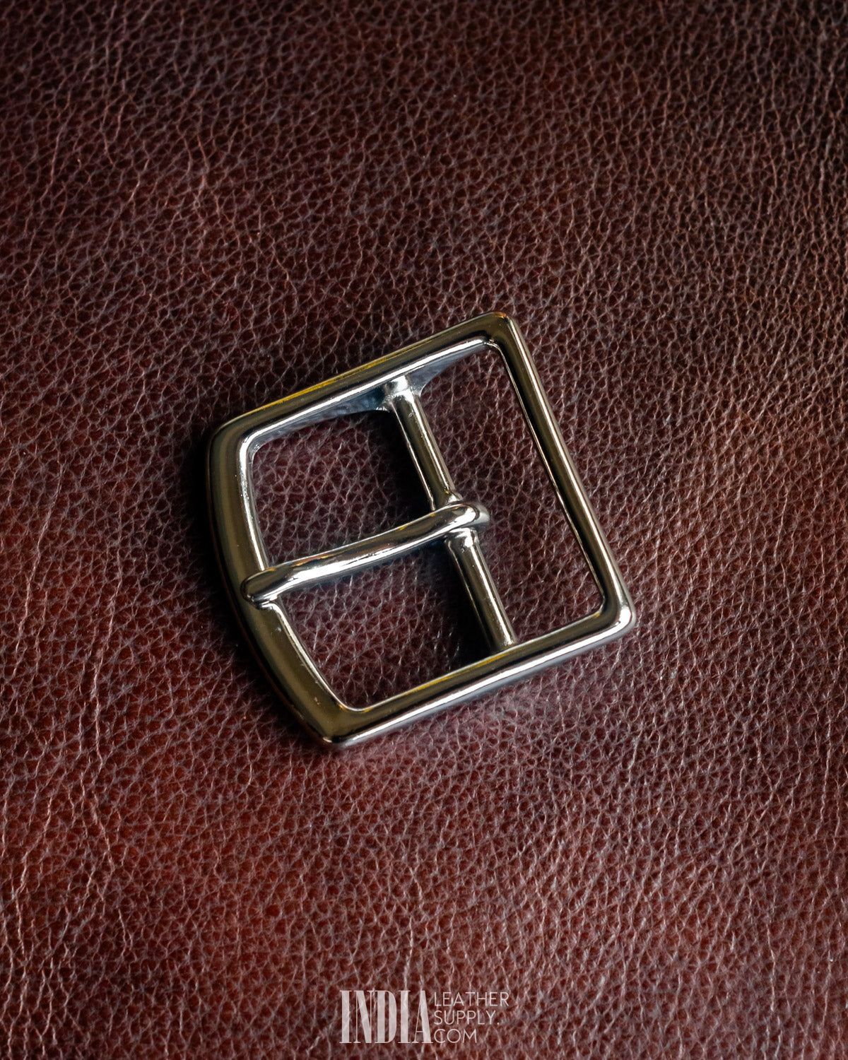 Center Bar Buckle Solid Brass 40mm Nickle Finish | India Leather Supply