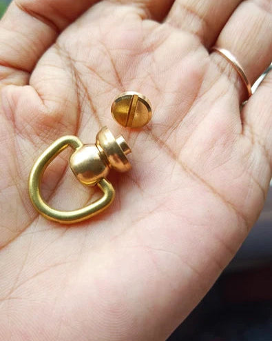 Chicago Screw Rivets with Loop Solid Brass | Big 12mm | India Leather Supply