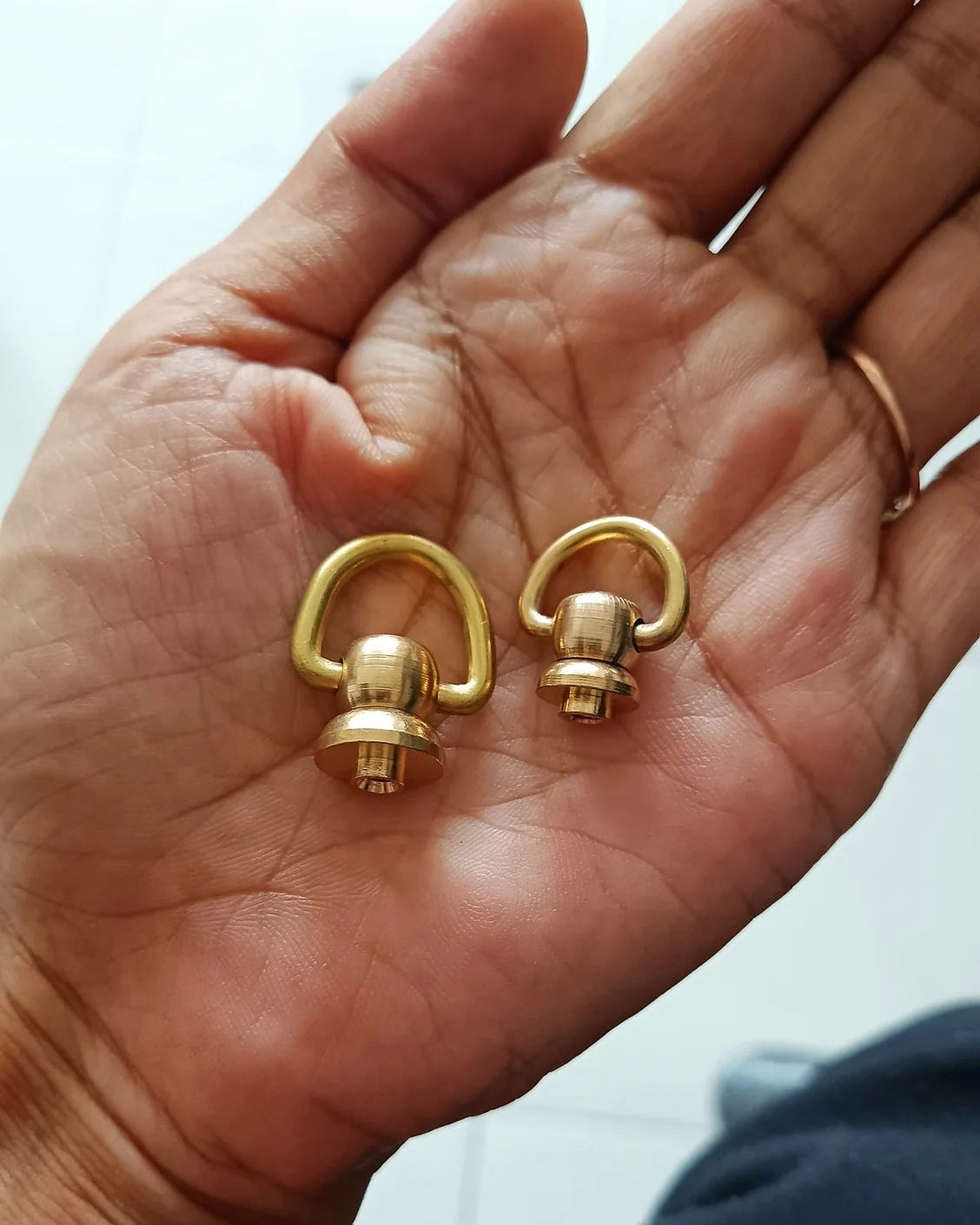 Chicago Screw Rivets with Loop Solid Brass | Small 10mm | India Leather Supply