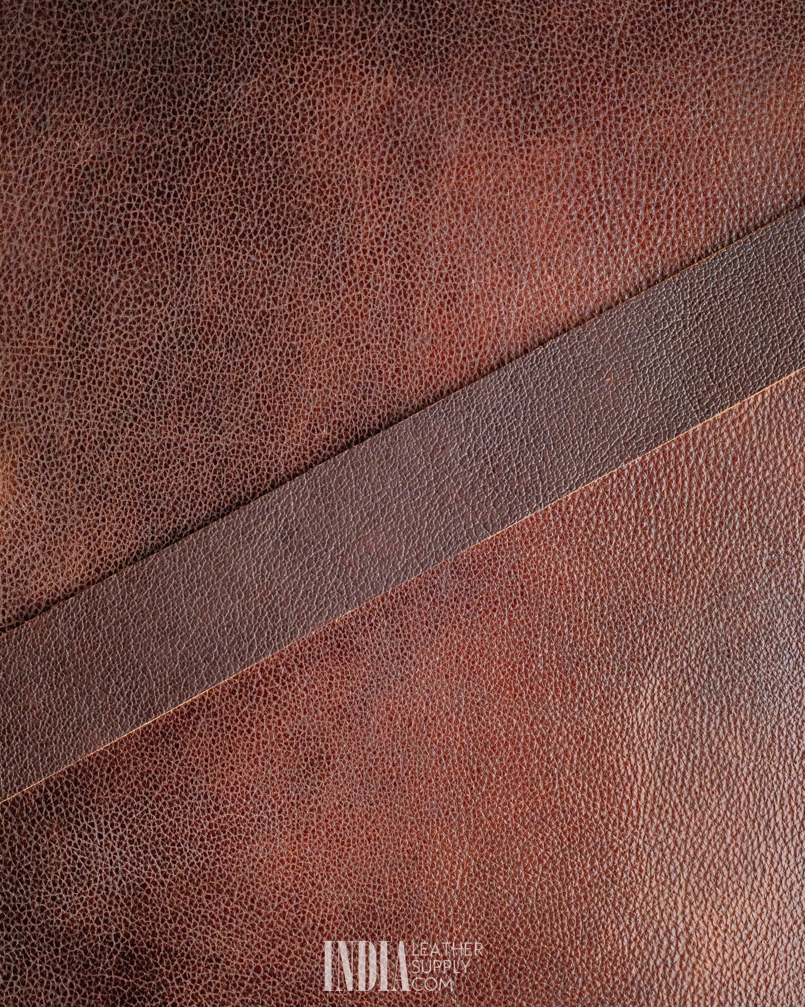 Chocolate Pebble Grain Leather Belt Strap 3.4-3.7mm | India Leather Supply