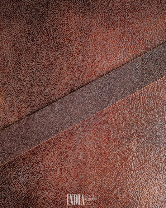 Chocolate Pebble Grain Leather Belt Strap 3.4-3.7mm | India Leather Supply